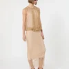 Robe sans manches en jersey avec cristaux, couleur camel Robe sans manches en jersey avec cristaux, couleur camel