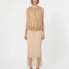 Robe sans manches en jersey avec cristaux, couleur camel Robe sans manches en jersey avec cristaux, couleur camel
