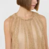 Robe sans manches en jersey avec cristaux, couleur camel Robe sans manches en jersey avec cristaux, couleur camel