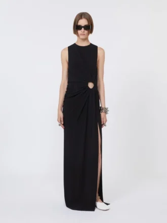 Robe sans manches en jersey stretch, noire