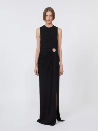 Robe sans manches en jersey stretch, noire