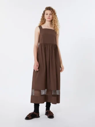 Robe sans manches en popeline de coton, couleur chocolat