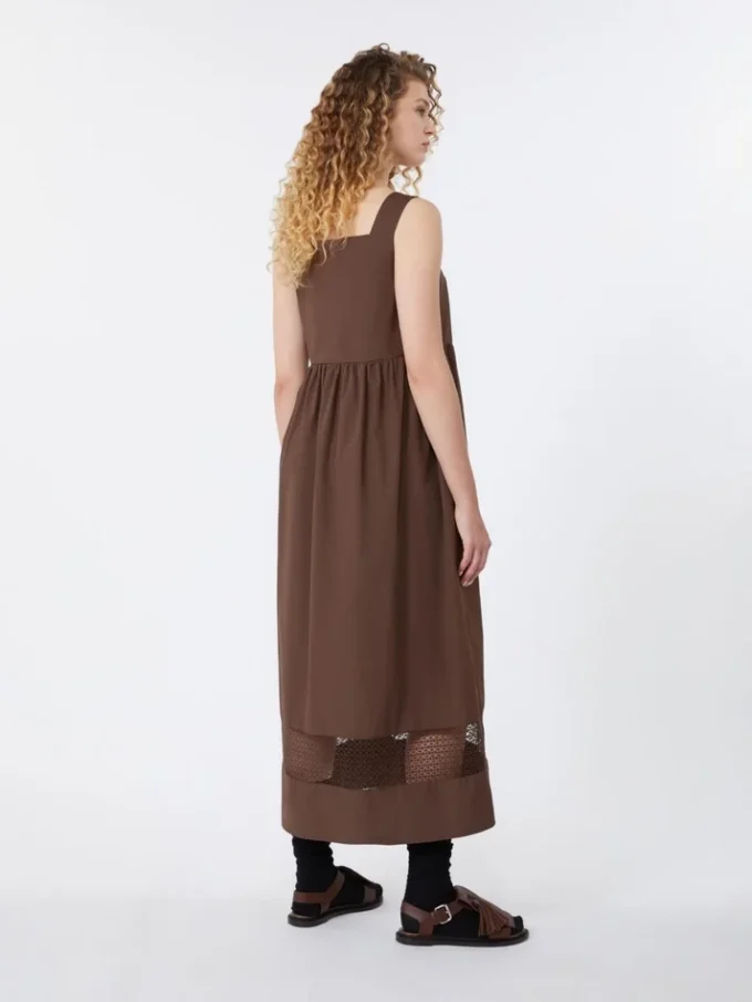 Robe sans manches en popeline de coton, couleur chocolat