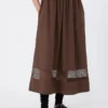 Robe sans manches en popeline de coton, couleur chocolat