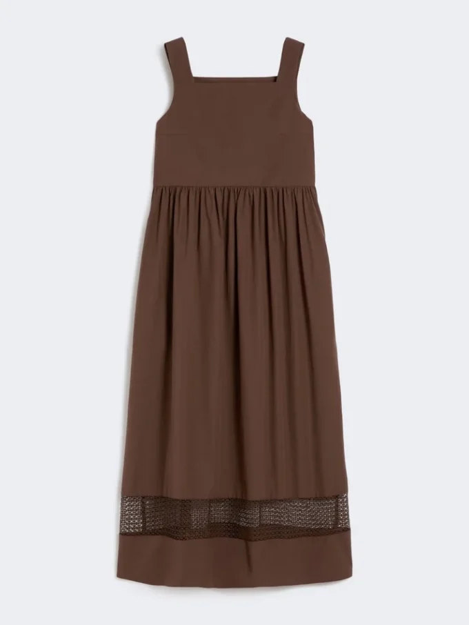 Robe sans manches en popeline de coton, couleur chocolat