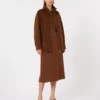 Robe évasée en cady, chocolat Robe évasée en cady, chocolat