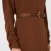 Robe évasée en cady, chocolat Robe évasée en cady, chocolat