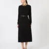Robe évasée en cady, noire Robe évasée en cady, noire