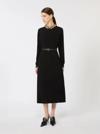 Robe évasée en cady, noire