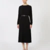 Robe évasée en cady, noire Robe évasée en cady, noire