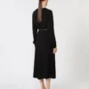 Robe évasée en cady, noire Robe évasée en cady, noire