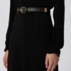 Robe évasée en cady, noire Robe évasée en cady, noire