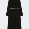 Robe évasée en cady, noire Robe évasée en cady, noire