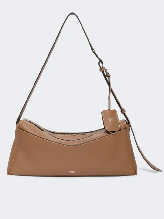 Sac à bandoulière en cuir de taille moyenne, marron Sac à bandoulière en cuir de taille moyenne, marron