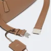 Sac à bandoulière en cuir de taille moyenne, marron Sac à bandoulière en cuir de taille moyenne, marron