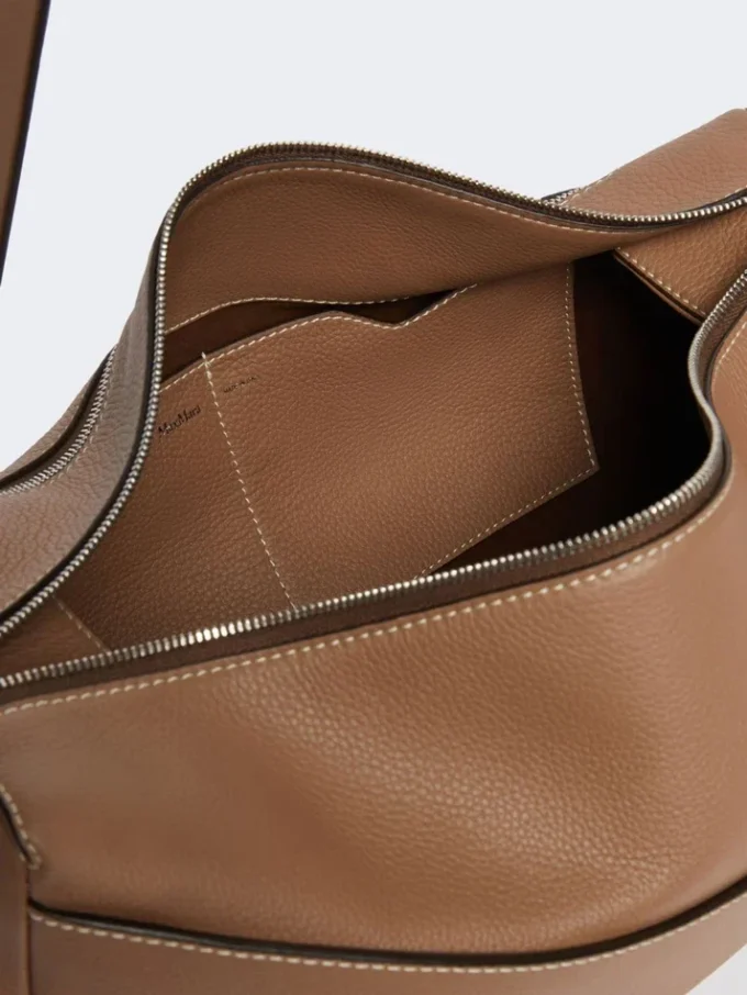 Sac à bandoulière en cuir de taille moyenne, marron Sac à bandoulière en cuir de taille moyenne, marron