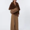 Sac à bandoulière en cuir de taille moyenne, marron Sac à bandoulière en cuir de taille moyenne, marron
