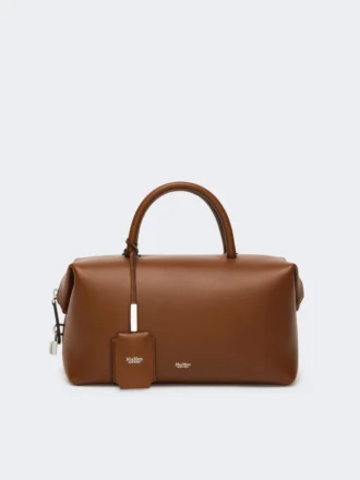 Sac bolero moyen en cuir naturel, brun ambré