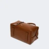 Sac bolero moyen en cuir naturel, brun ambré