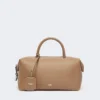 Sac bolero moyen en cuir naturel, couleur boue