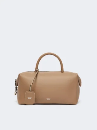 Sac bolero moyen en cuir naturel, couleur boue