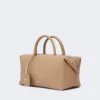 Sac bolero moyen en cuir naturel, couleur boue