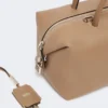 Sac bolero moyen en cuir naturel, couleur boue
