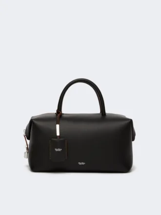 Sac bolero moyen en cuir naturel, noir