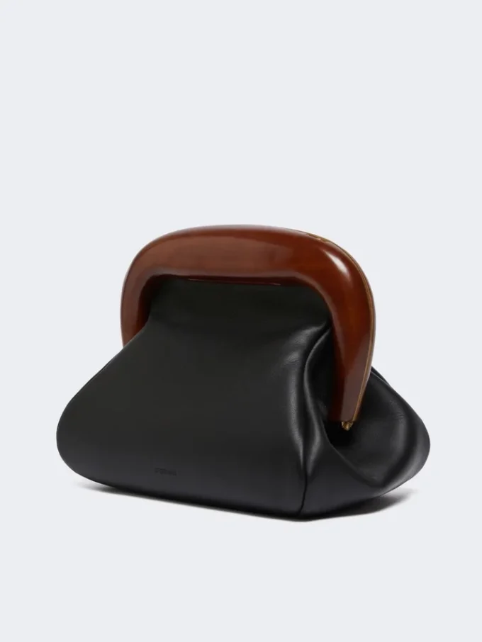 Sac Bouba en cuir, taille moyenne, noir Sac Bouba en cuir, taille moyenne, noir