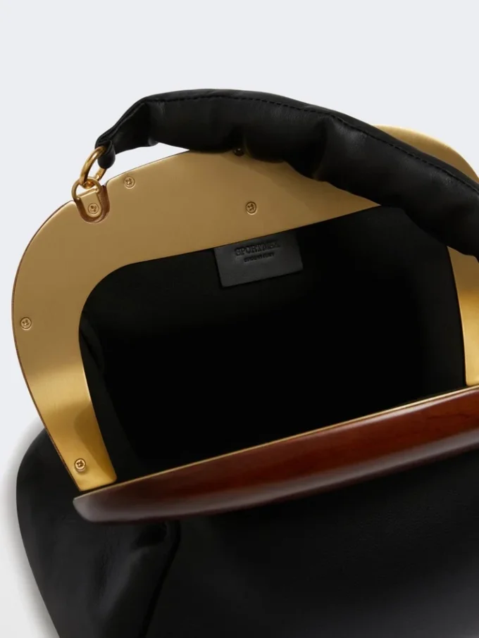Sac Bouba en cuir, taille moyenne, noir Sac Bouba en cuir, taille moyenne, noir