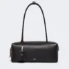 Sac bowler en cuir naturel, noir Sac bowler en cuir naturel, noir
