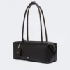 Sac bowler en cuir naturel, noir Sac bowler en cuir naturel, noir