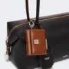Sac bowler en cuir naturel, noir Sac bowler en cuir naturel, noir
