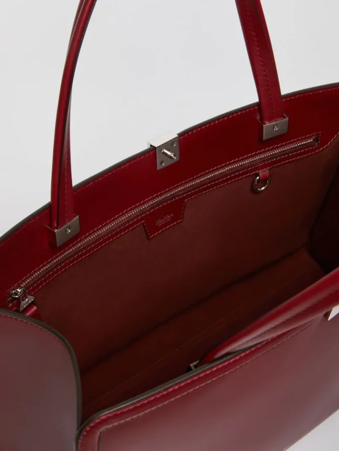 Sac cabas en cuir, bordeaux