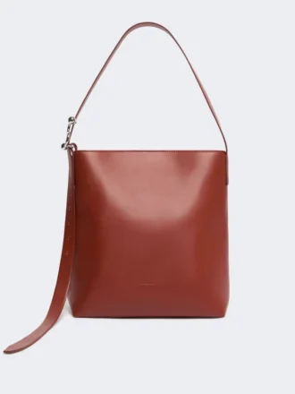 Sac cabas en cuir à boucle en S, couleur rouille