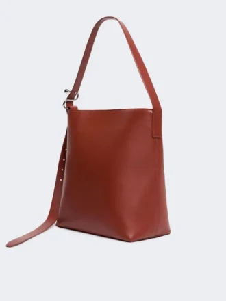 Sac cabas en cuir à boucle en S, couleur rouille