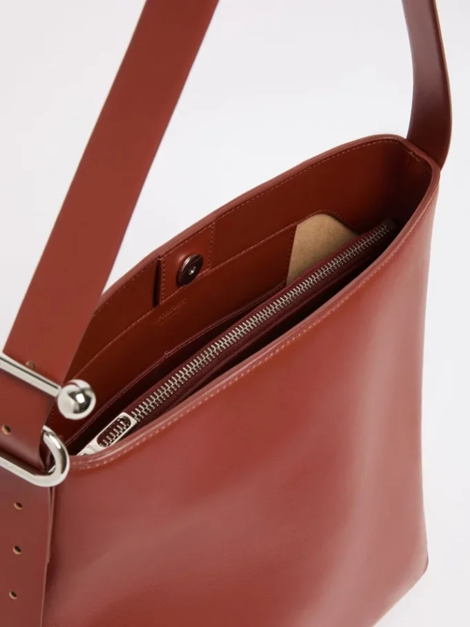 Sac cabas en cuir à boucle en S, couleur rouille Sac cabas en cuir à boucle en S, couleur rouille