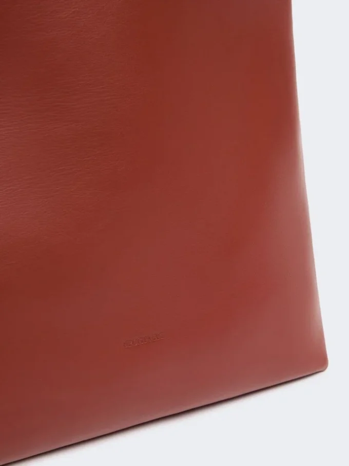 Sac cabas en cuir à boucle en S, couleur rouille Sac cabas en cuir à boucle en S, couleur rouille