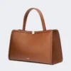 Sac cabas en cuir, couleur tabac