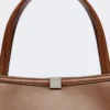Sac cabas en cuir, couleur tabac