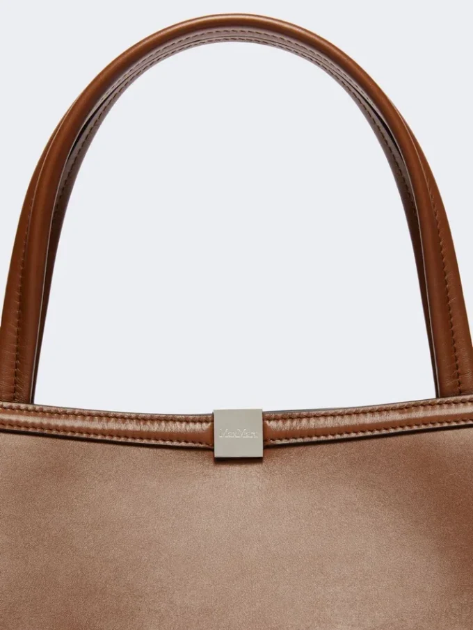 Sac cabas en cuir, couleur tabac