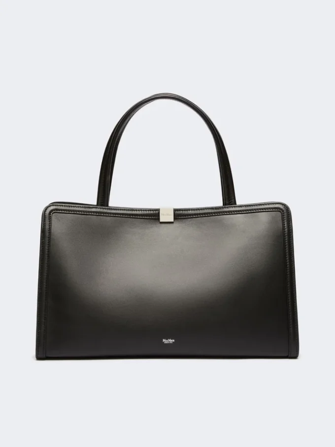 Sac cabas en cuir, noir