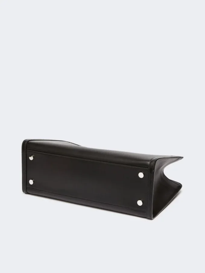 Sac cabas en cuir, noir