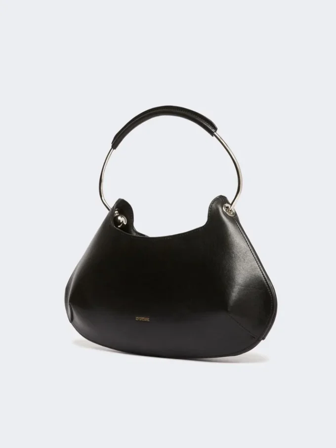 Sac Caju en cuir de taille moyenne, noir