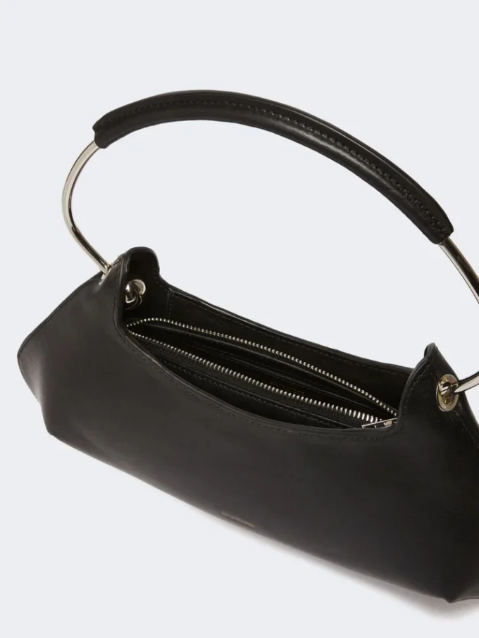 Sac Caju en cuir de taille moyenne, noir