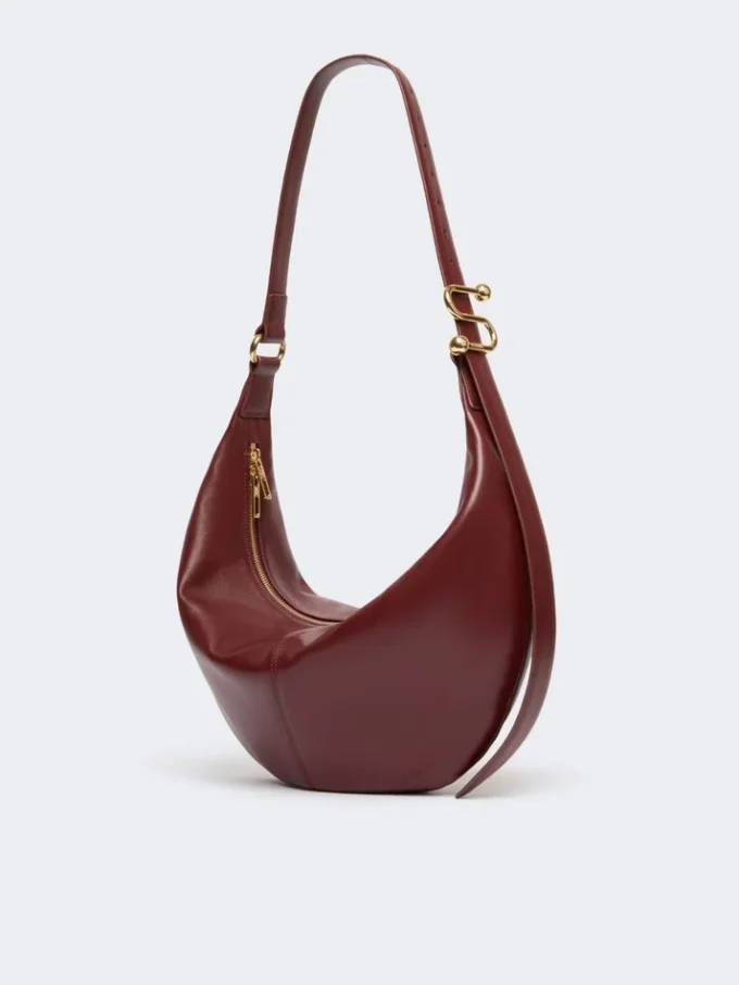 Sac hobo en cuir nappa, bordeaux Sac hobo en cuir nappa, bordeaux