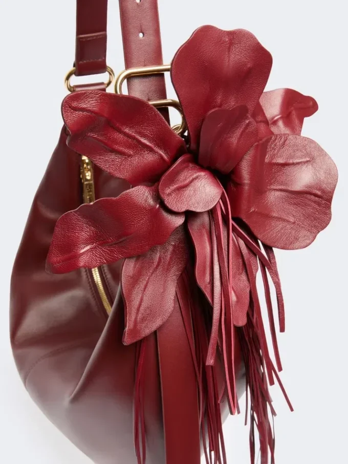 Sac hobo en cuir nappa, bordeaux Sac hobo en cuir nappa, bordeaux