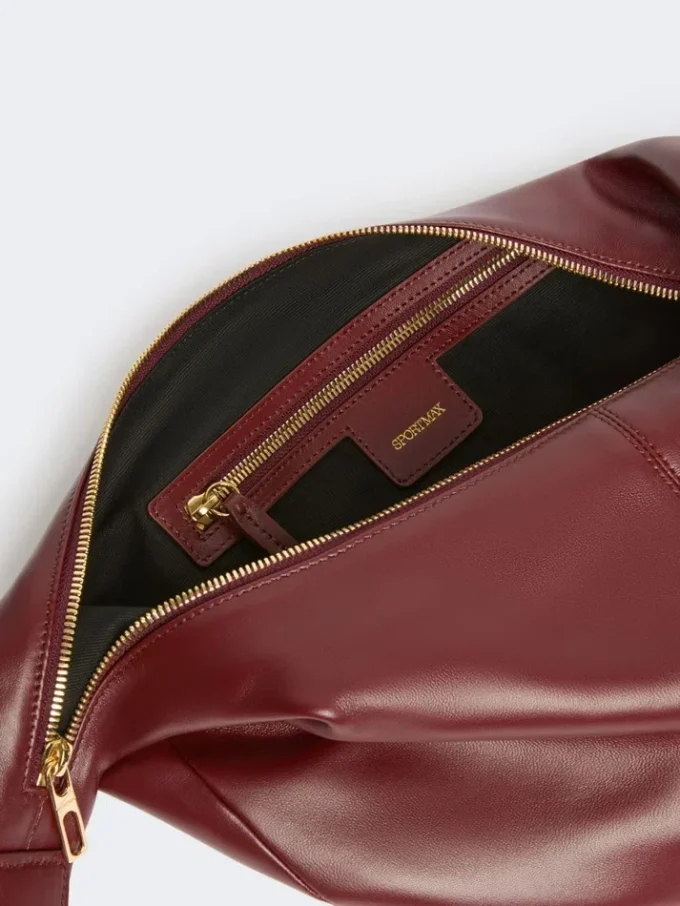 Sac hobo en cuir nappa, bordeaux Sac hobo en cuir nappa, bordeaux