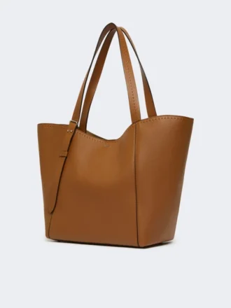 Sac à main Archetipo en cuir, brun ambré