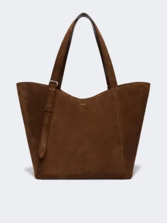 Sac à main Archetipo en cuir refendu, marron foncé